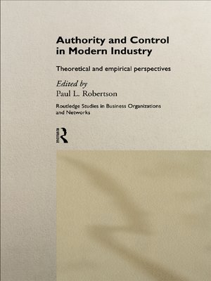 cover image of Authority and Control in Modern Industry